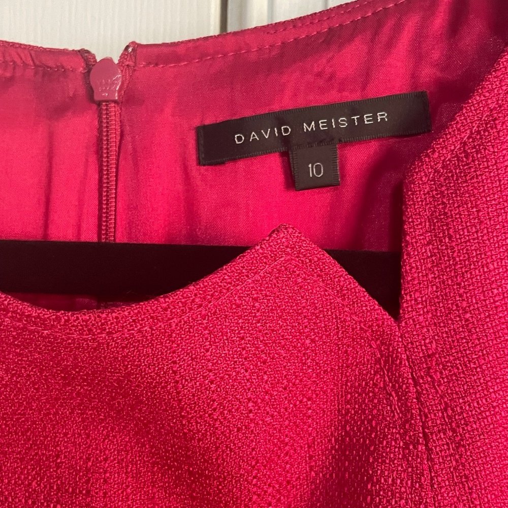 David Meister Hot Pink Pencil Dress Sz 10